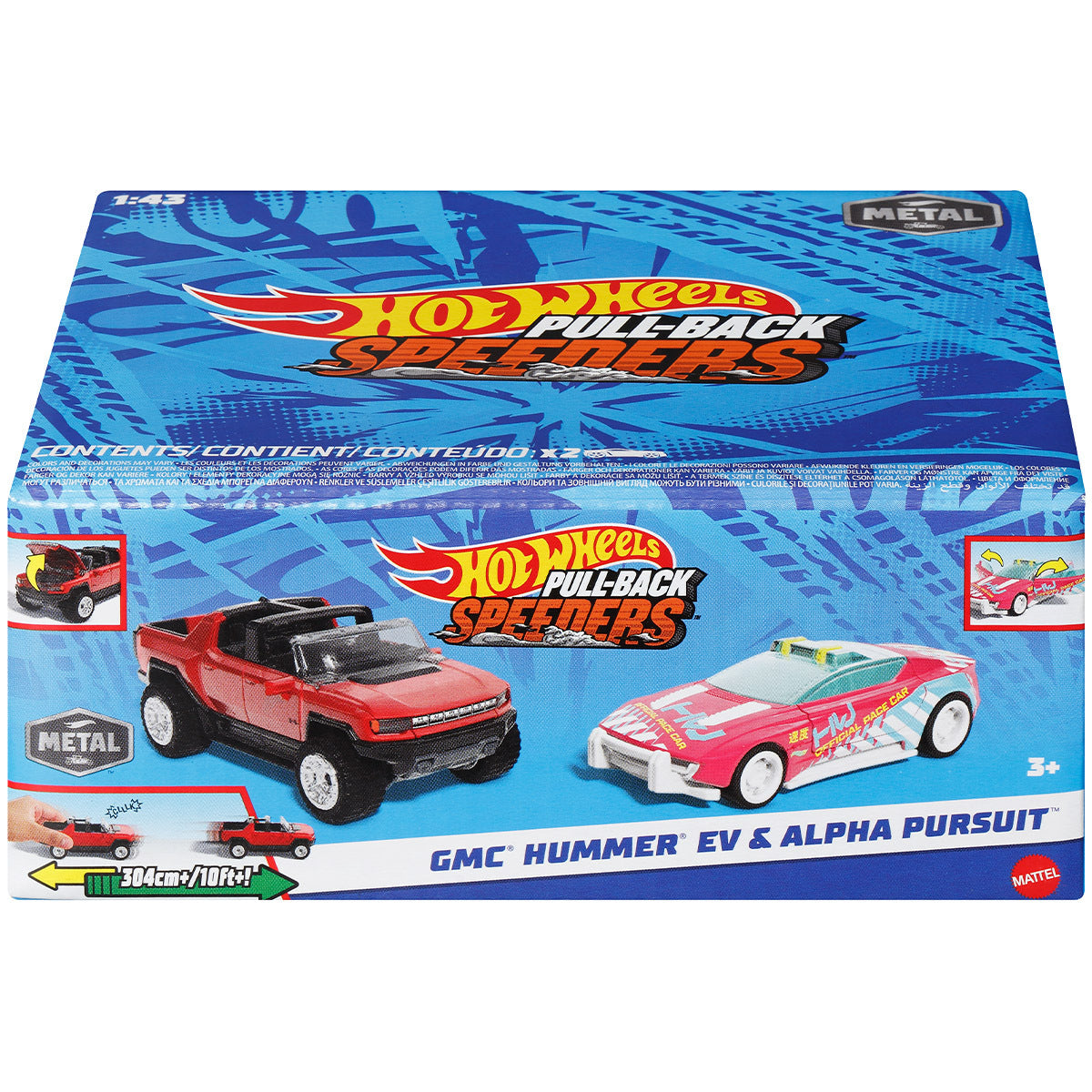 HOT WHEELS PULL-BACK SPEEDERS 2 PACK
